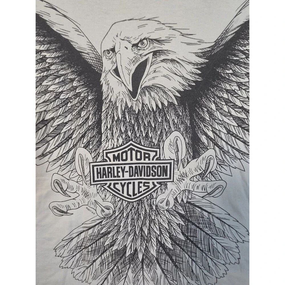 Vtg Harley Davidson T-shirt Mens XL Light Gray Eagle Logo Harley Cancun Mexico
